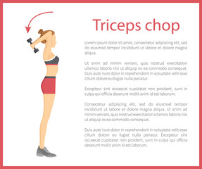 Fototapeta na wymiar Triceps Chop Poster and Text Vector Illustration