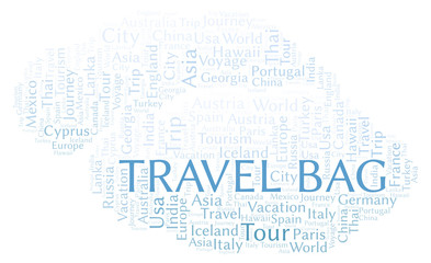 Fototapeta na wymiar Travel Bag word cloud.