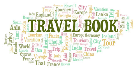 Fototapeta premium Travel Book word cloud.
