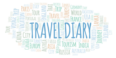 Obraz premium Travel Diary word cloud.