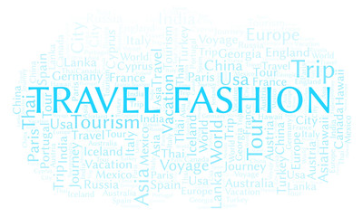 Travel Fashion word cloud.