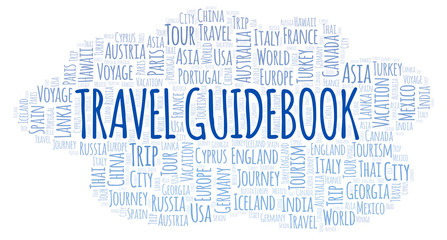 Fototapeta premium Travel Guidebook word cloud.
