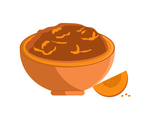 Squash Made of Fruit in Bowl Vector Illustration