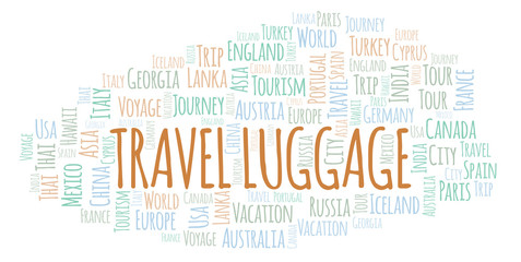 Obraz premium Travel Luggage word cloud.