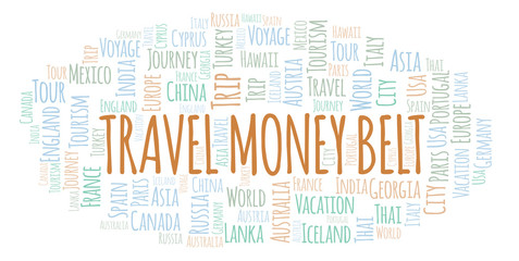 Obraz premium Travel Money Belt word cloud.
