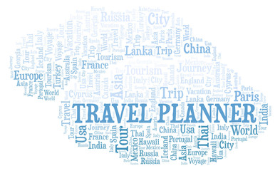 Fototapeta na wymiar Travel Planner word cloud.