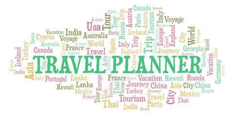 Fototapeta premium Travel Planner word cloud.