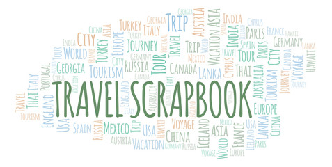 Obraz premium Travel Scrapbook word cloud.
