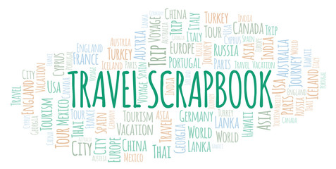 Obraz premium Travel Scrapbook word cloud.
