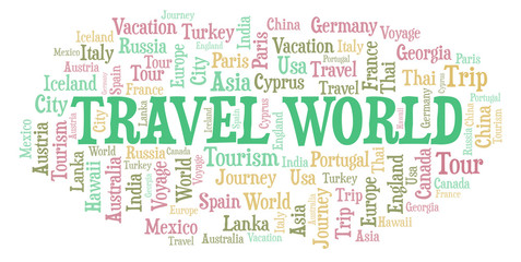 Fototapeta premium Travel World word cloud.