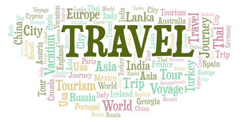 Travel word cloud.