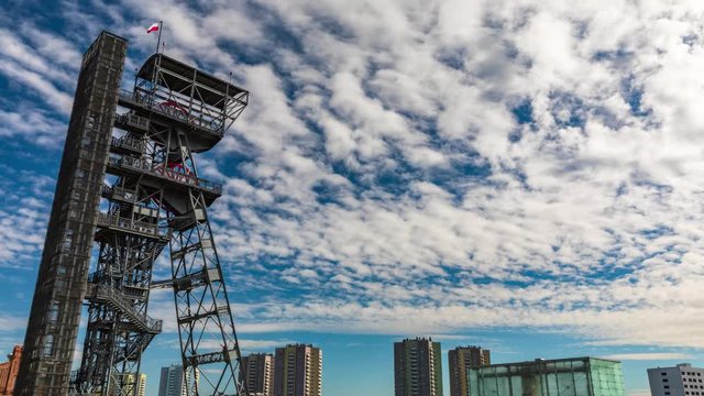 Monument of Mining Industry - time lapse (zoom in shot)
