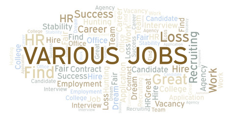 Fototapeta premium Various Jobs word cloud.