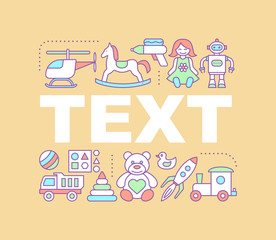 Kids toys word concepts banner