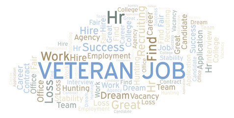 Fototapeta premium Veteran Job word cloud.