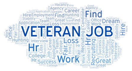 Obraz premium Veteran Job word cloud.