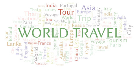 Fototapeta premium World Travel word cloud.
