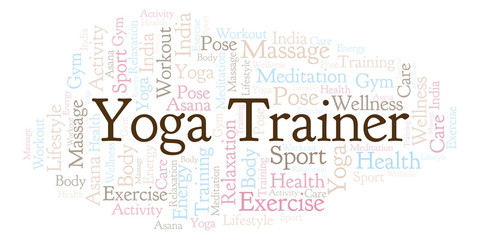 Obraz premium Yoga Trainer word cloud.