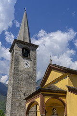 Fototapeta na wymiar San Tomaso church at Anzola, Piedmont, Italy