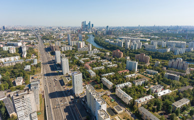 Fototapeta premium City building from a bird's-eye view. Aerial