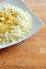 chicken curry  with rice, vertical
