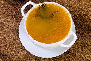 Chicken soup with vegetables