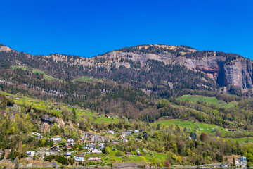 Obraz premium view of beautiful alps mountain switzerland europe on calm sunny day