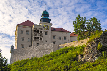 Pieskowa Skala, Poland - Historic castle Pieskowa Skala by the Pradnik river in the Ojcowski...