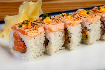 Japanese roll with salmon