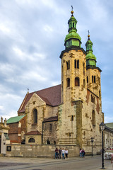 Fototapeta na wymiar Krakow, Poland - Cracow Old Town, facade of the St. Andrew church at the Grodzka street