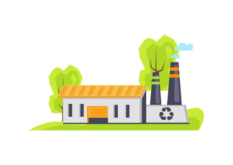 Fototapeta premium Recycling Factory Building Vector Illustration