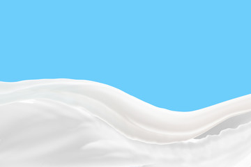 Milk Splash On blue background 