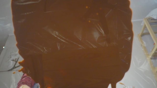 the man poured dirt on the glass - Powered by Adobe