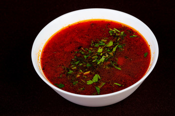 Borsh soup with meat