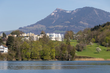 view of the beatiful lake lucerne switzerland europe calm peaceful summer sunny day