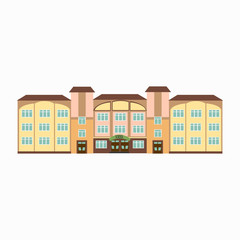 School building. Flat style vector illustration isolated on white background.