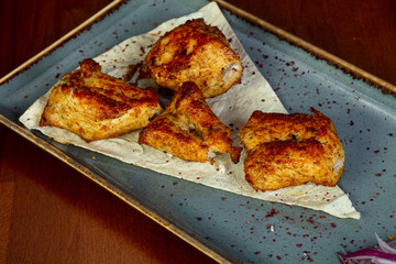 Chicken barveque with bread