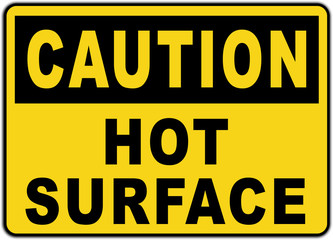 Caution sign: hot surface
