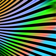 Multicolored neon lines on a black background. Vector illustration