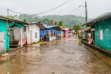 Fototapeta na wymiar Street in Portobelo village, Panama