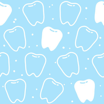 Seamless Pattern With Cute Teeth