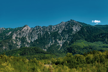 Fototapeta premium Alpine mountains seen from Vaduz