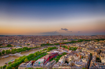 Paris City view at sunset