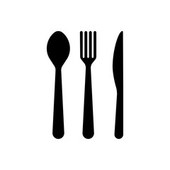 Spoon fork aknife vector icon, restaurant symbol. Simple illustration, flat design for site or mobile app