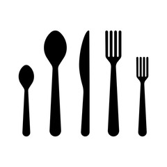 Spoon fork aknife vector icon, restaurant symbol. Simple illustration, flat design for site or mobile app