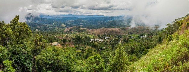 Naklejka na ściany i meble Panorama of a landscape near Haputale, Sri Lanka