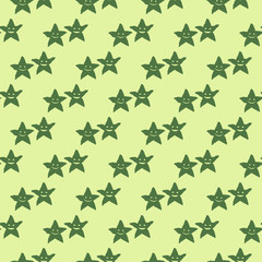 Geometric seamless pattern. Smiling starfish