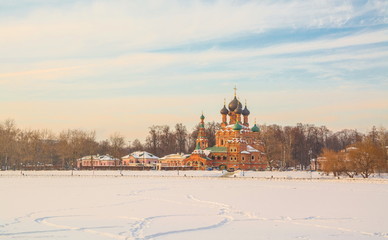 Holy Trinity Cathedral in Ostankino in winter