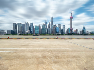 shanghai skyline in the north bund