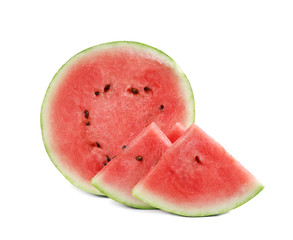 sliced watermelon isolated on white background